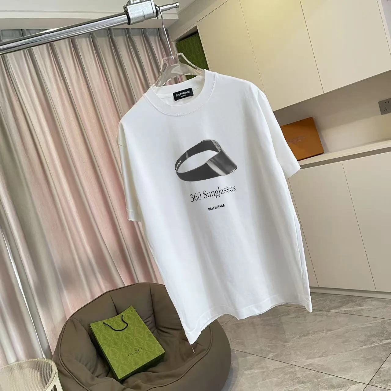 BALENCI*GA 2025 New Arrival logo 320g T Same Style Size：S M L XL XXL ：Black White Red Black